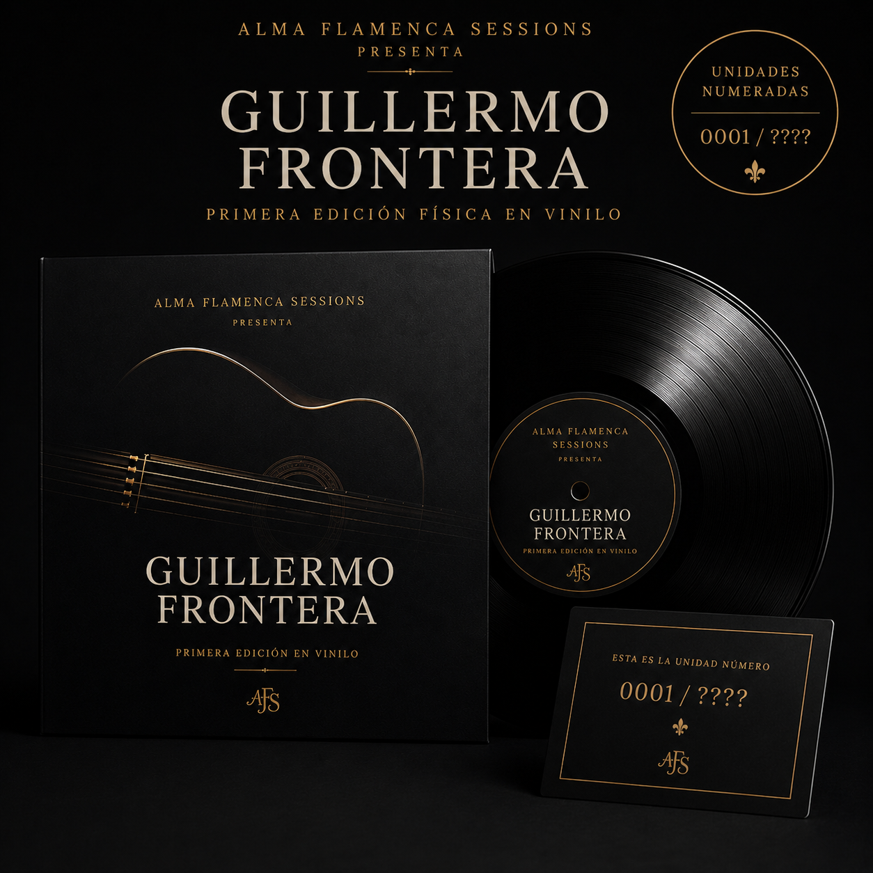 Primera edición física en vinilo de Guillermo Frontera con unidades numeradas